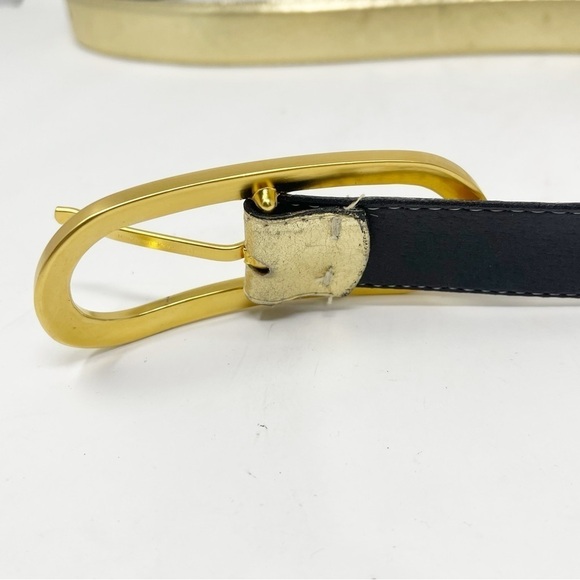 Vintage AVIGNON Women’s Gold Metallic Leather Belt Adjustable Disco 80s Size M - Picture 5 of 5